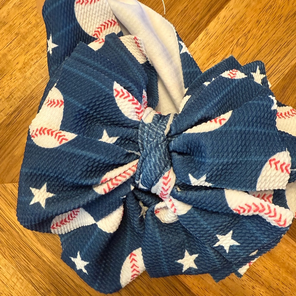 Blue Baseball Print Kids Headband